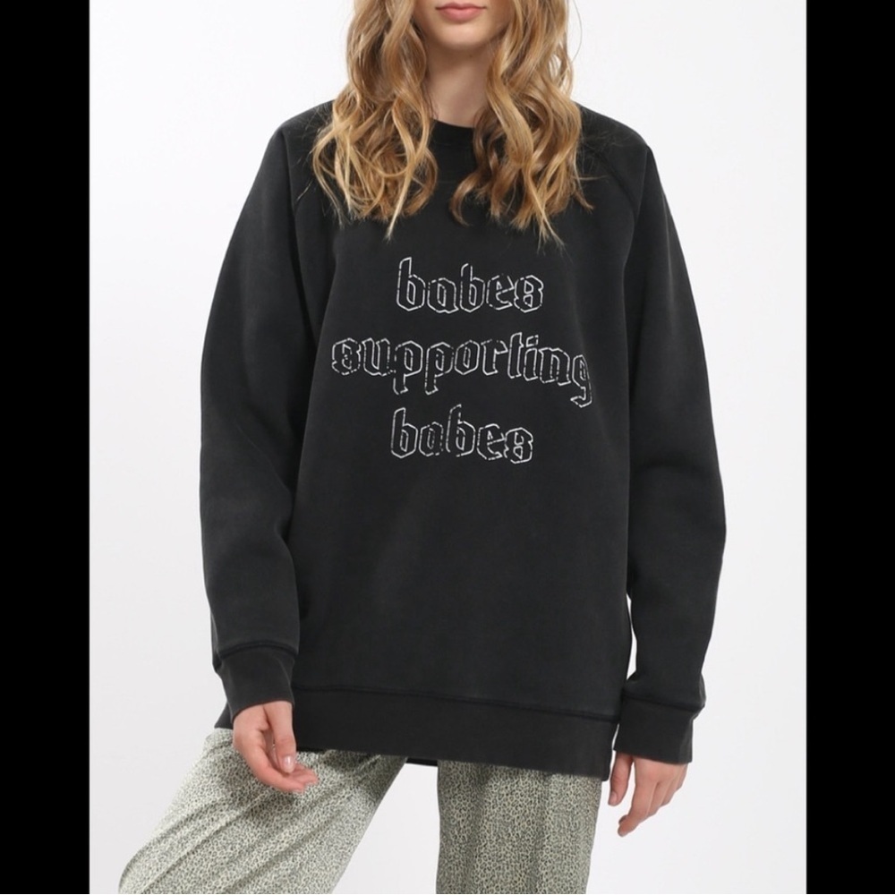 Brunette The Label Vintage Inspired Babes Supporting Babes Pullover Sweatshirt